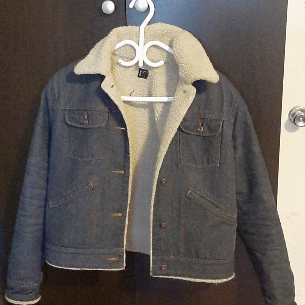 Vintage Y2K Gap sherpa dark denim jacket